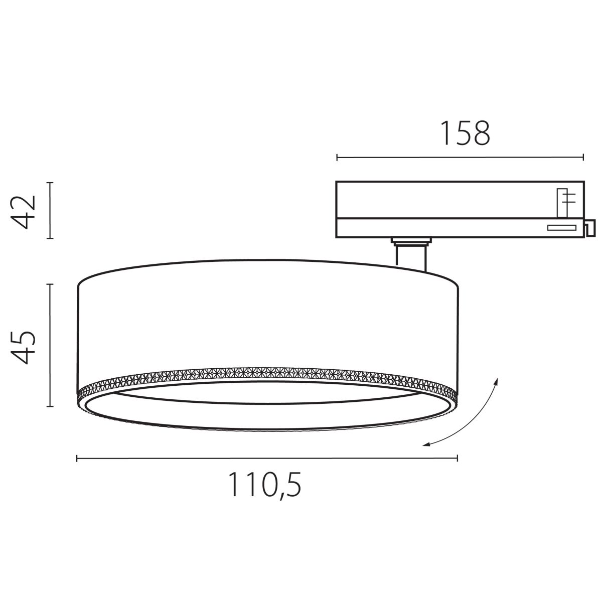 Трековый трехфазный светильник Quattro LED 60G с адаптером Lightstar Alta Pro A5646QT60G
