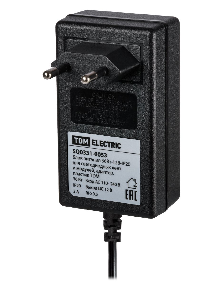 Блок питания TDM Electric 36Вт DC12В 3A IP20 SQ0331-0053