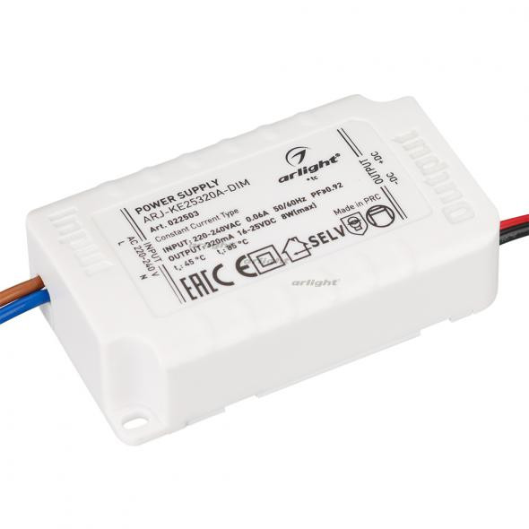 Блок питания Arlight ARJ-KE25320A-DIM (8W, 320mA, PFC, Triac) 022503