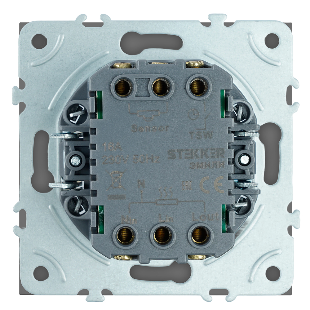 Терморегулятор механический Stekker Эмили RSW00-5120-10 платиново-серый, soft touch 50712