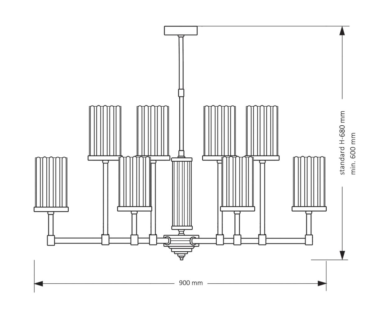 Люстра на штанге Kutek Mood Empoli Ryfel EMP-ZW-8 (Z) R
