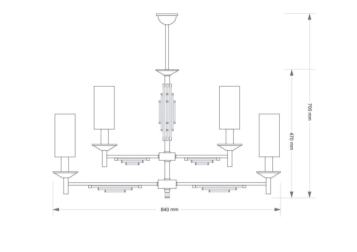 Люстра на штанге Kutek Fellino FEL-ZWL-4(P/A)KR