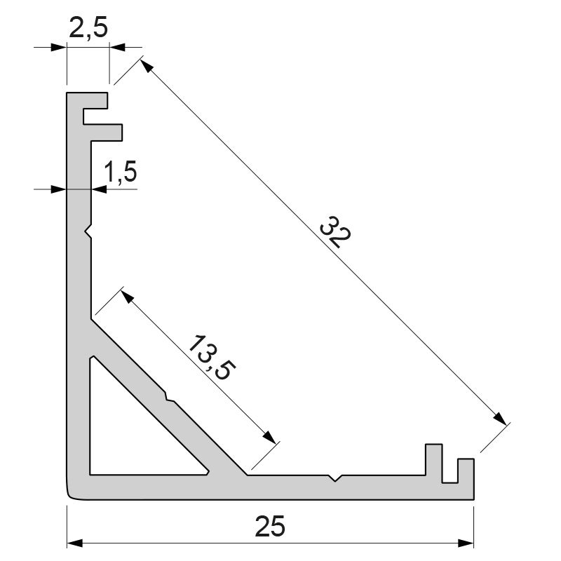 Профиль угловой Deko-Light AV-03-12 970431