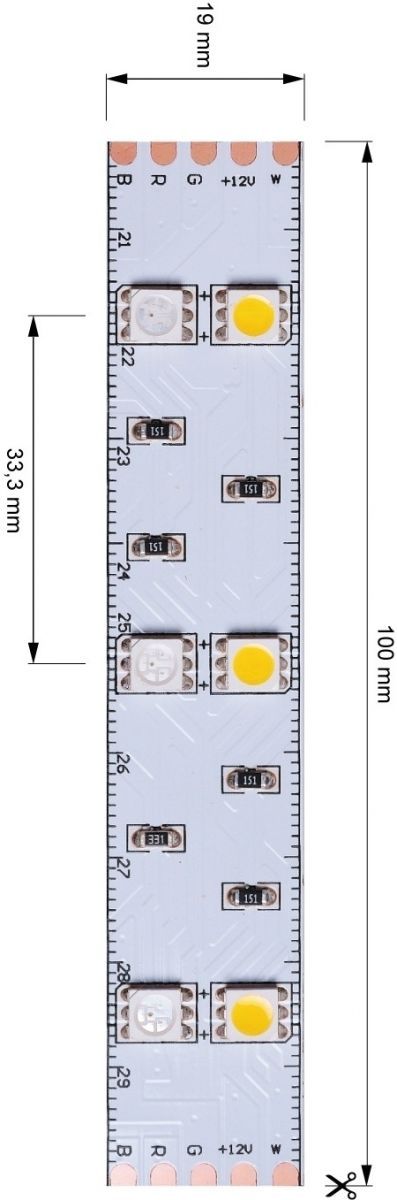 Светодиодная лента Deko-Light 12В 5050 36Вт RGB+6500K 3м IP20 840060