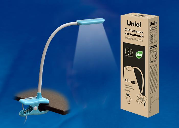 Настольная лампа (UL-00003645) Uniel TLD-554 White/LED/400Lm/5500K/Dimmer