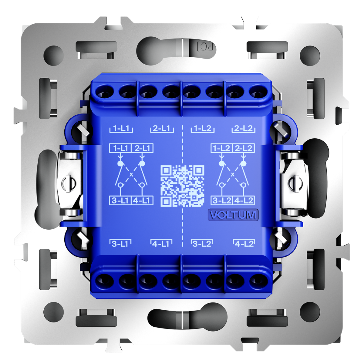 Перекрестный переключатель двухклавишный встраиваемый VOLTUM S70 VLS020502 (белый матовый)