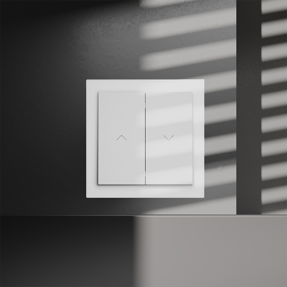 Выключатель встраиваемый Voltum S70 для жалюзи 10А, (белый матовый) VLS020702