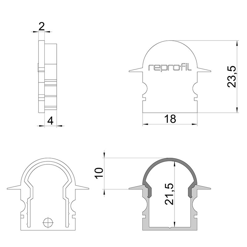 Торцевая заглушка (2 шт.) Deko-Light R-ET-02-10 979571