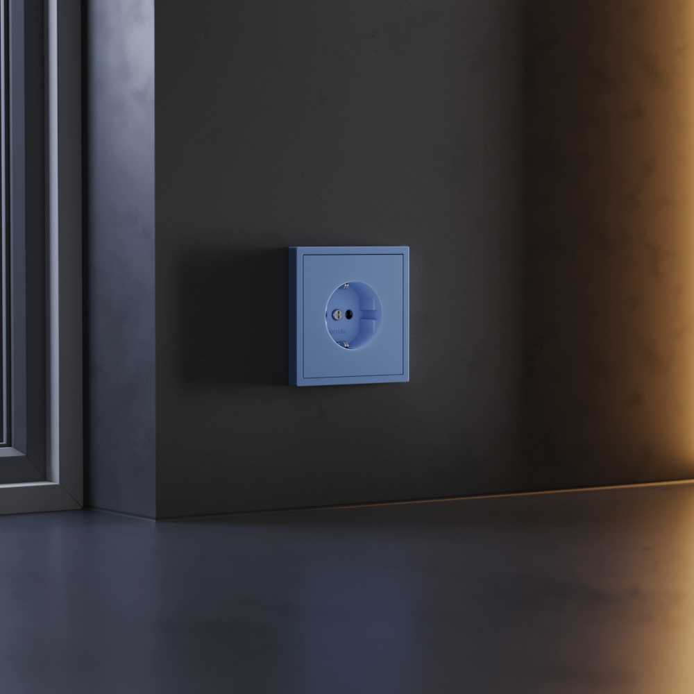 Накладка для розетки с заземлением Voltum S70 (деним) VLS000615