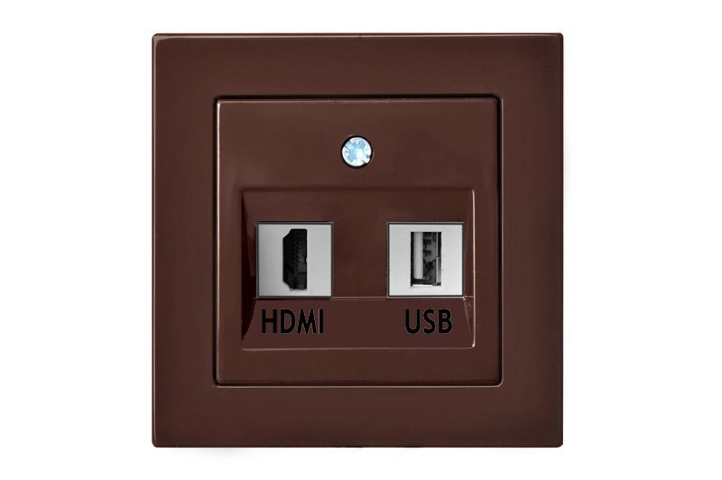 Розетка HDMI и USB Liregus Epsilon 28-156
