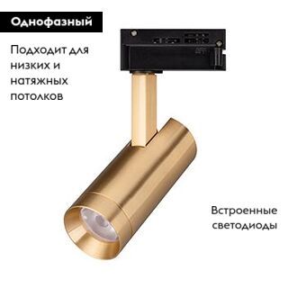 Трековый однофазный светильник Arlight LGD-SPOT-2TR-R45-7W Day4000 (GD, 24 deg, 230V) 042543