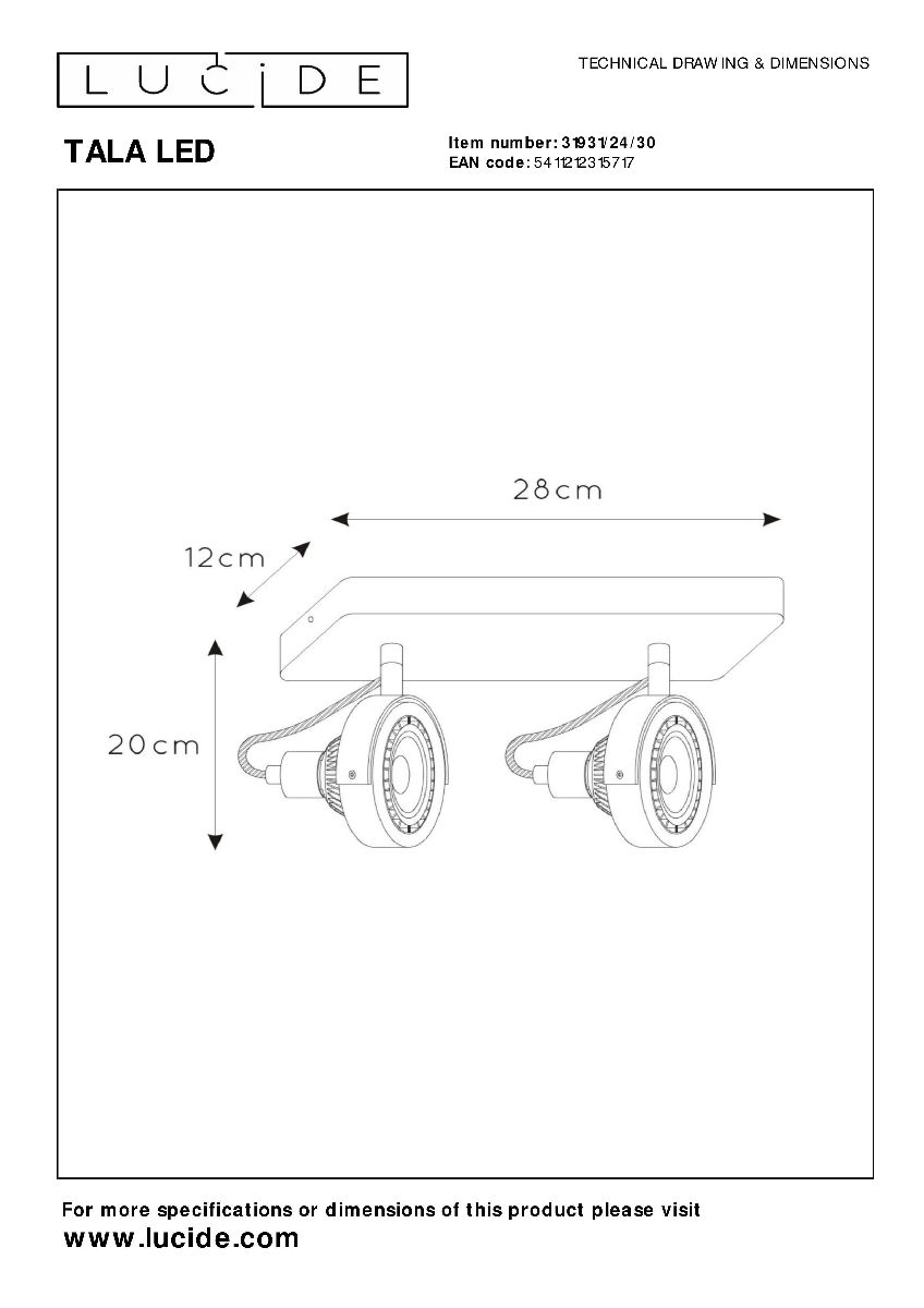 Спот Lucide Tala Led 31931/24/30