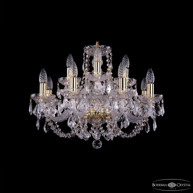 Подвесная люстра Bohemia Ivele Crystal 1406/8+4/195 G Leafs
