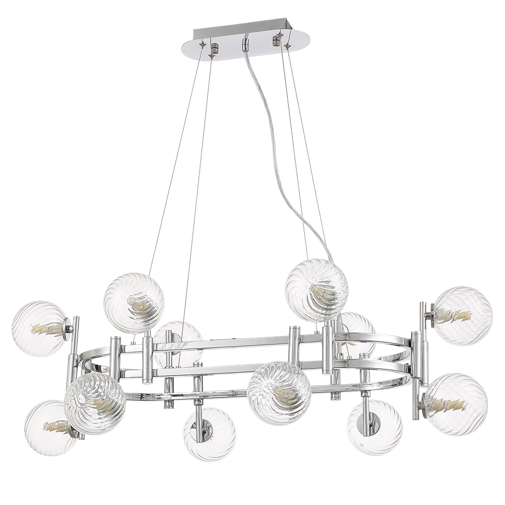 Подвесная люстра шар Crystal Lux LUXURY SP12L CHROME