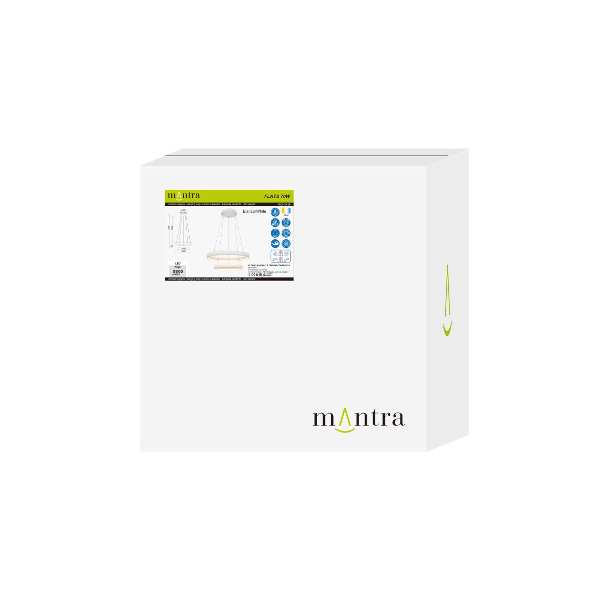 Подвесная люстра Mantra Flats 9429