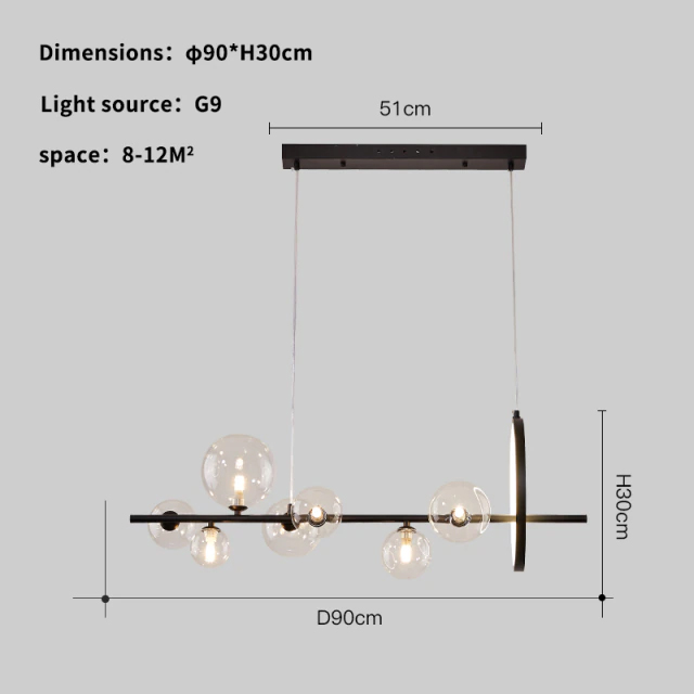 Подвесная люстра Delight Collection Art Deco Bubble KG1233P-7 black/clear УЦ