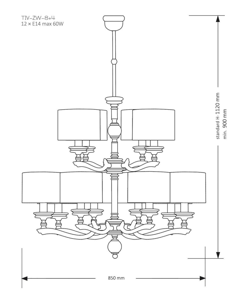 Подвесная люстра Kutek Mood Tivoli TIV-ZW-8+4 (N)