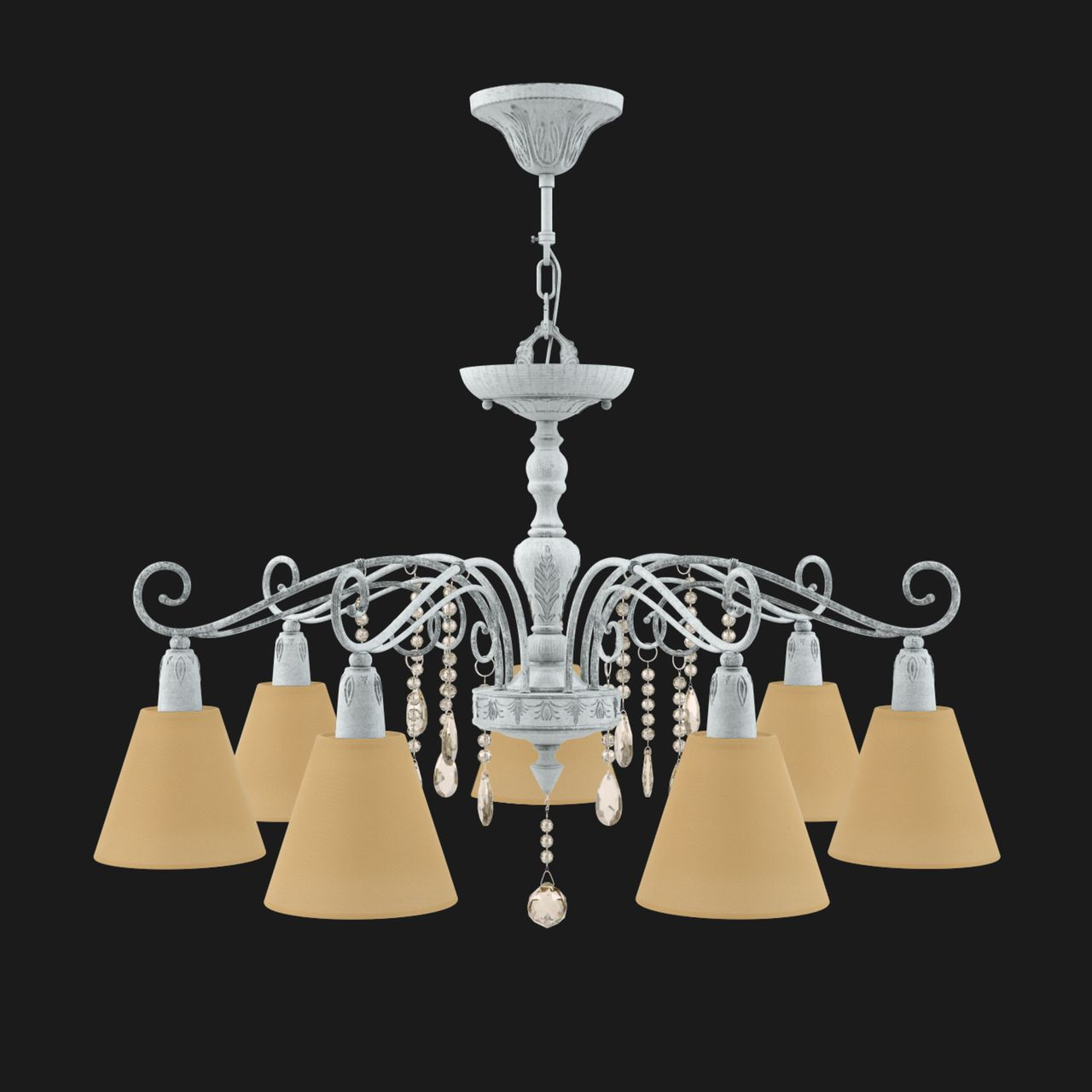 Подвесная люстра с тканевым абажуром Lamp4you Provence E4-07-G-LMP-O-23-CRL-E4-07-CH-DN