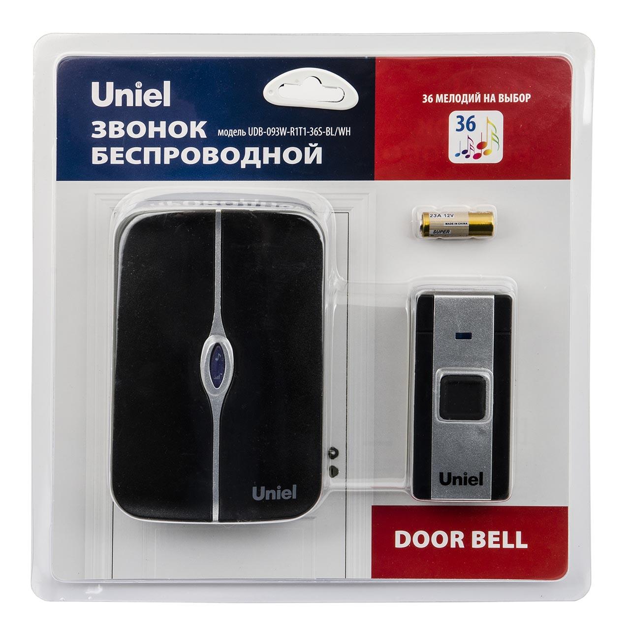 Звонок электронный (UL-00006438) Uniel UDB-093W-R1T1-36S-BL/WH