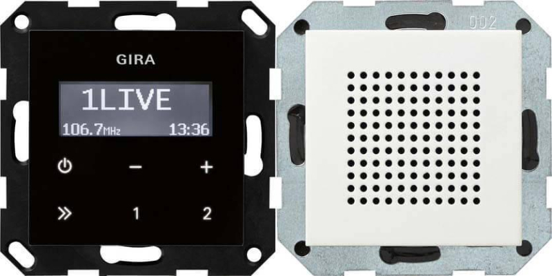 Радиоприемник RDS Gira System 55 с громкоговорителем чисто-белый глянцевый 228003