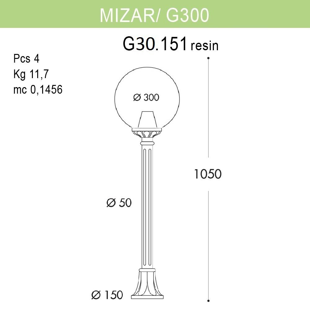 Уличный светильник Fumagalli Mizar.R/G300 G30.151.000.BYE27