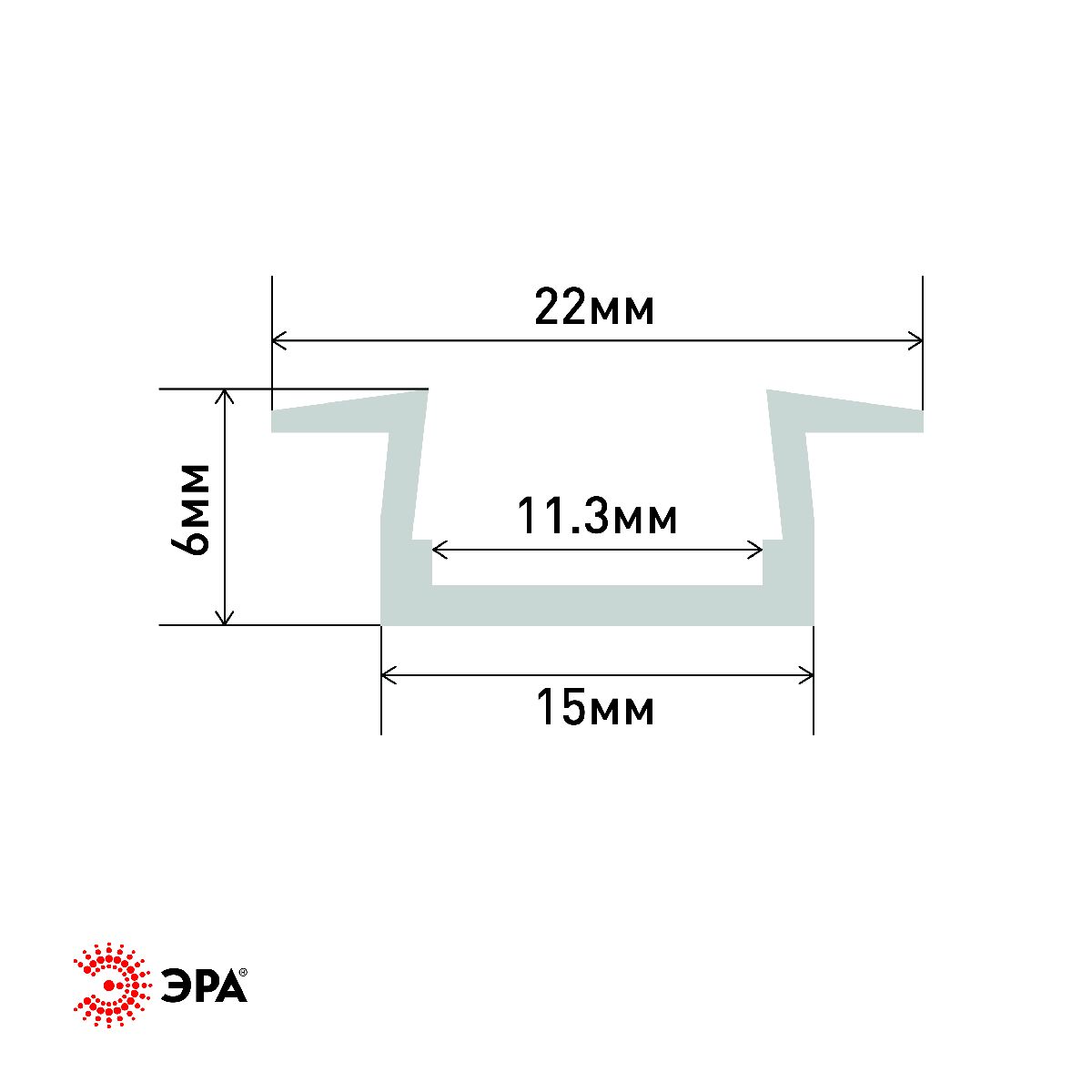 Врезной анодированный профиль Эра 2206-1 Б0039440