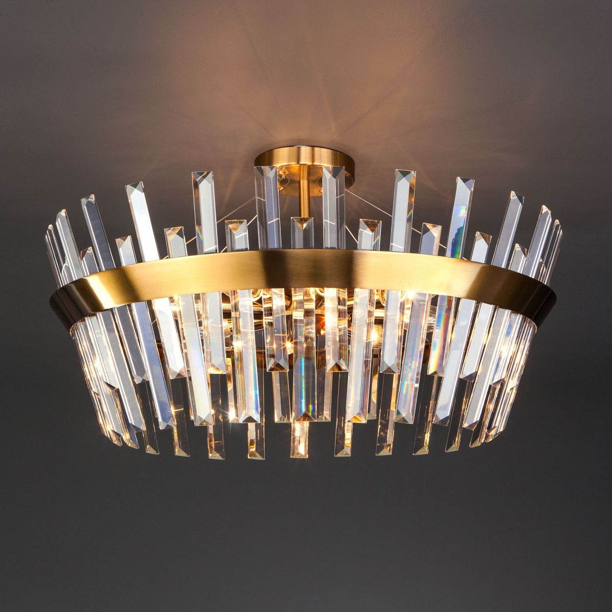 Потолочная люстра Eurosvet Steccato 10111/8 золотая бронза/прозрачный хрусталь Strotskis Smart a047843