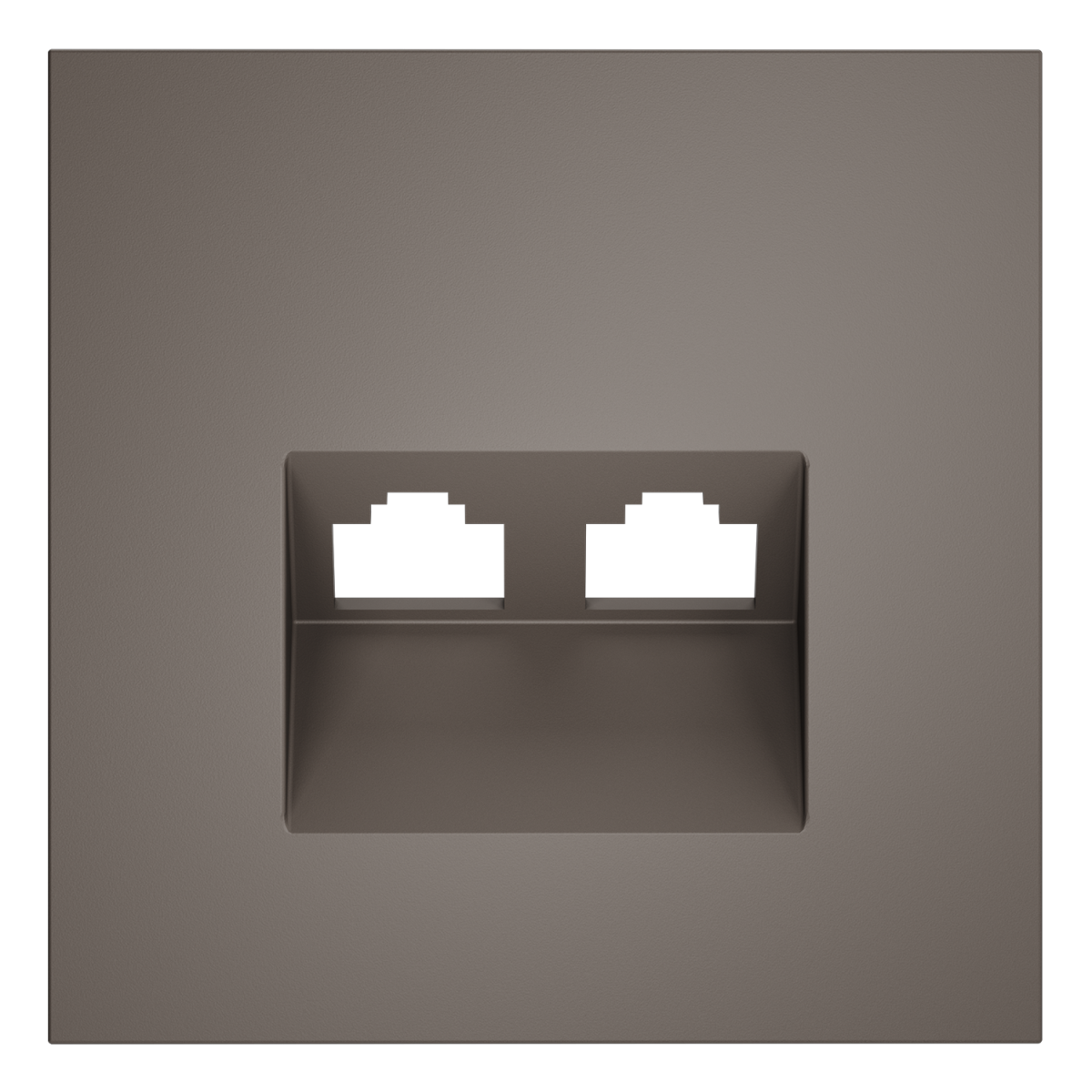 Накладка для розетки компьютерной двойной RJ45+RJ45 кат.6 Voltum S70 (капучино) VLS001414