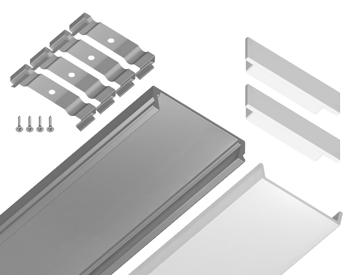 Алюминиевый накладной профиль Ambrella Light Alum Profile GP1800AL
