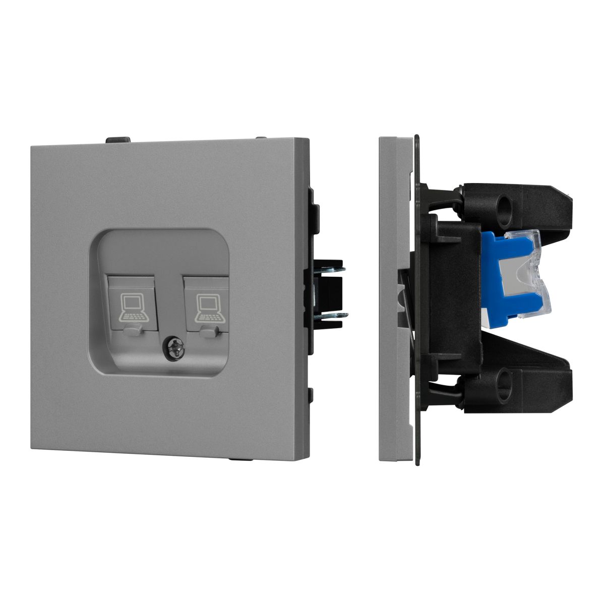 Механизм компьютерной розетки двойной Arlight SCT-TENDO-MPC2-PL-GR (RJ-45, CAT6) 054102