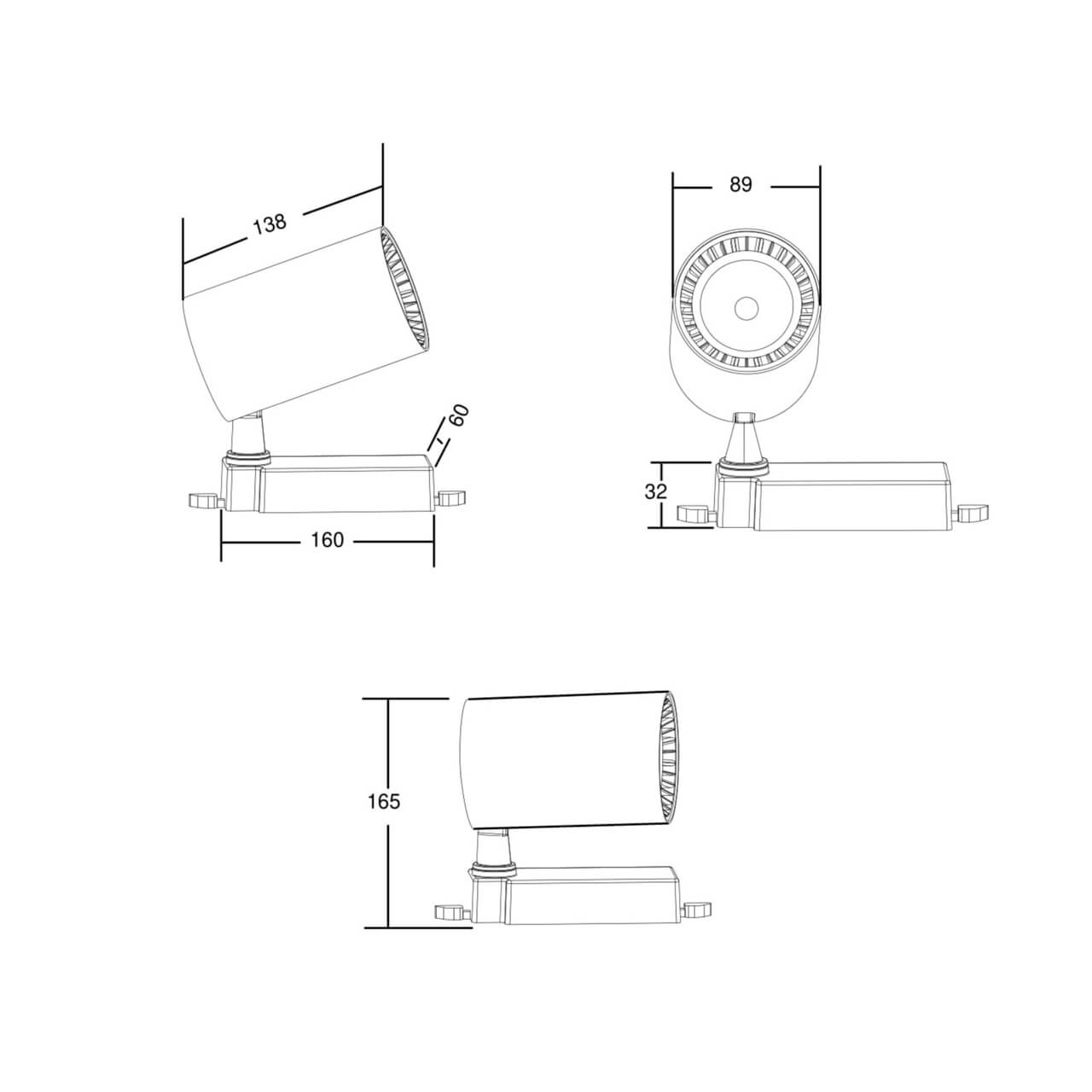 Трековый светильник Maytoni Technical Vuoro TR029-3-20W3K-B