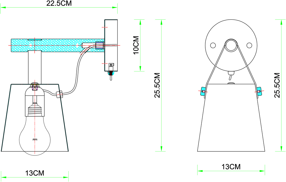 Бра с выключателем на корпусе Arte Lamp Thomas A7032AP-1BK