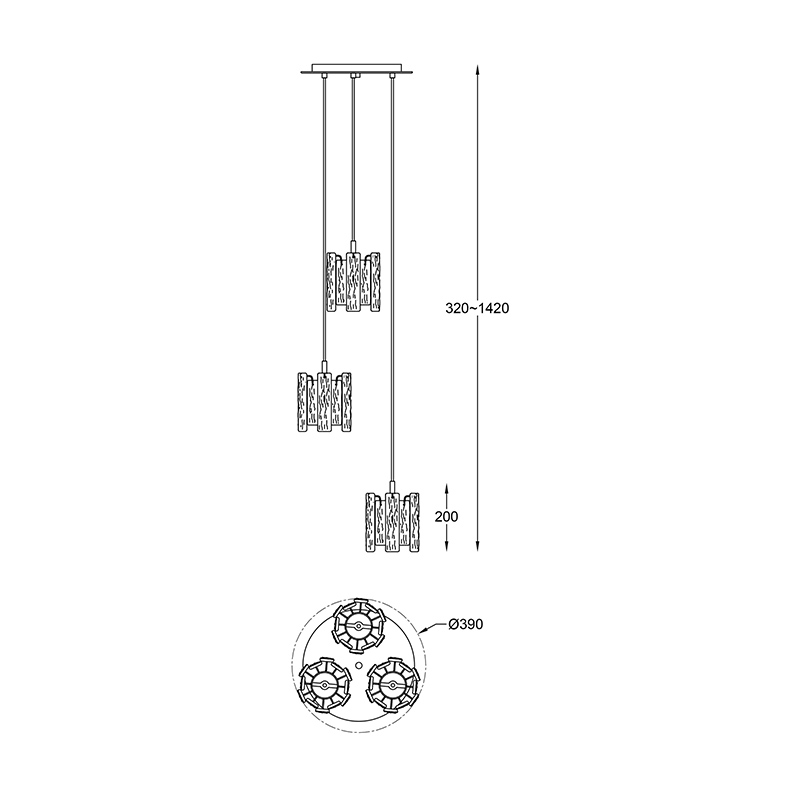 Подвесной светильник Zumaline FROZE P0509-03D-B5AC