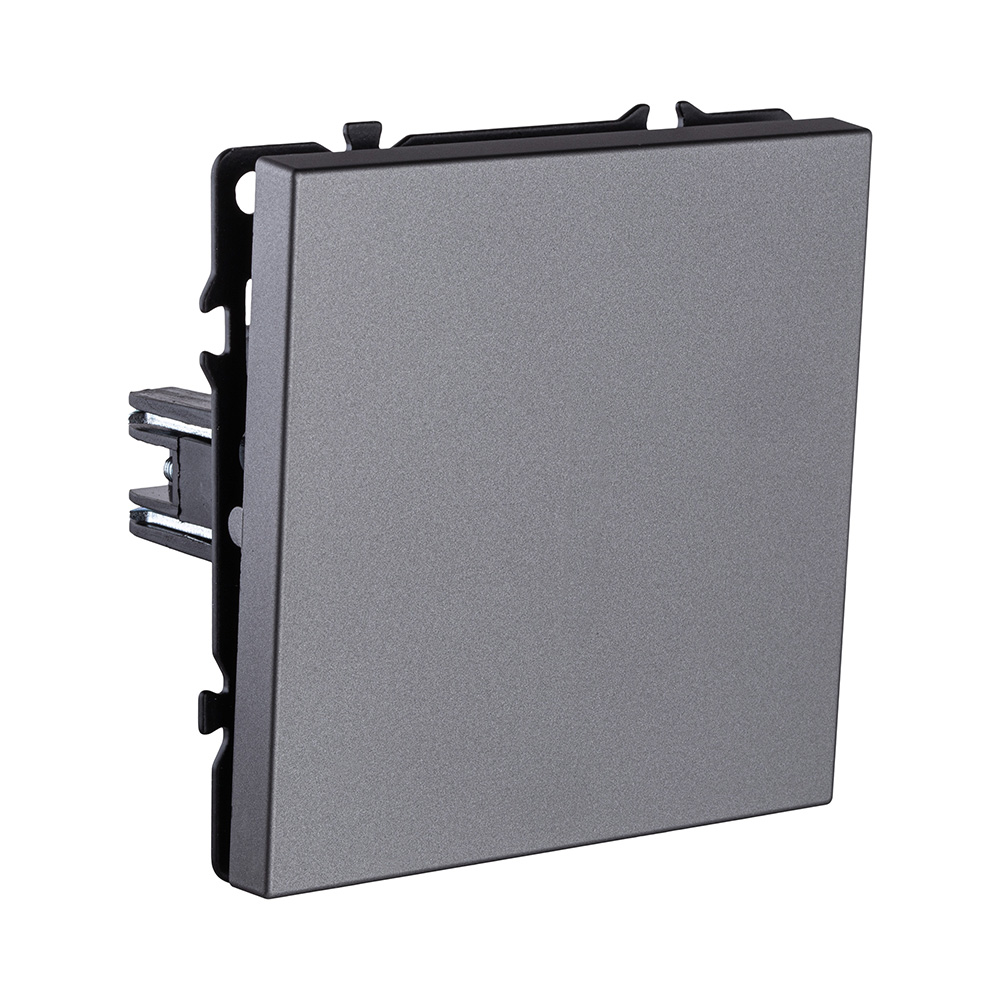 Выключатель кнопочный 1-клавишный 10А/250В, серый Kollinger Eclipse EC-006GY