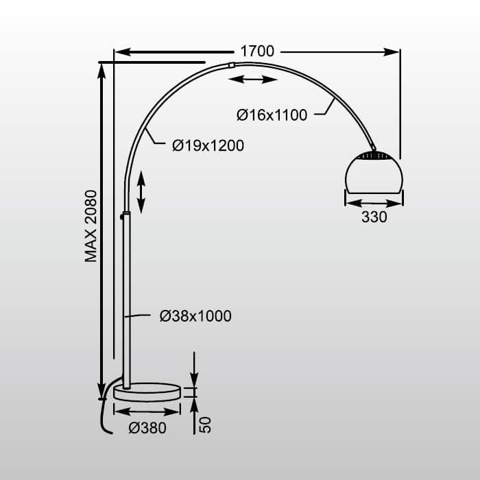 Торшер Zumaline Soho TS-010121MM
