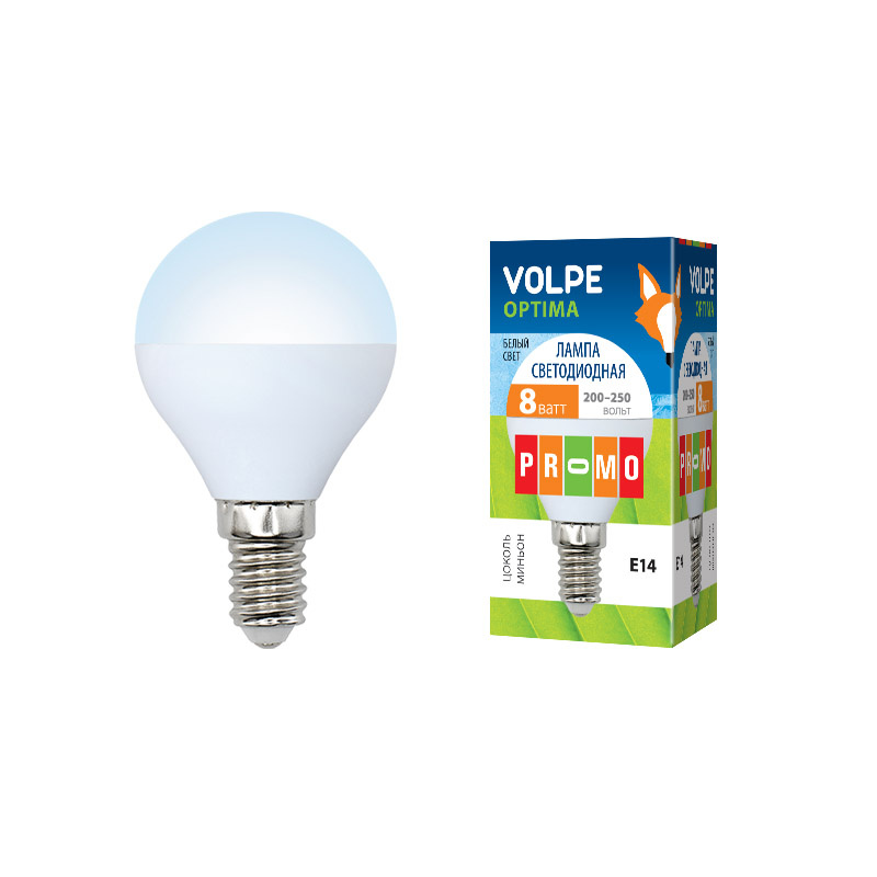 Лампа светодиодная (UL-00001777) Volpe E14 8W 4000K матовая LED-G45-8W/NW/E14/FR/O