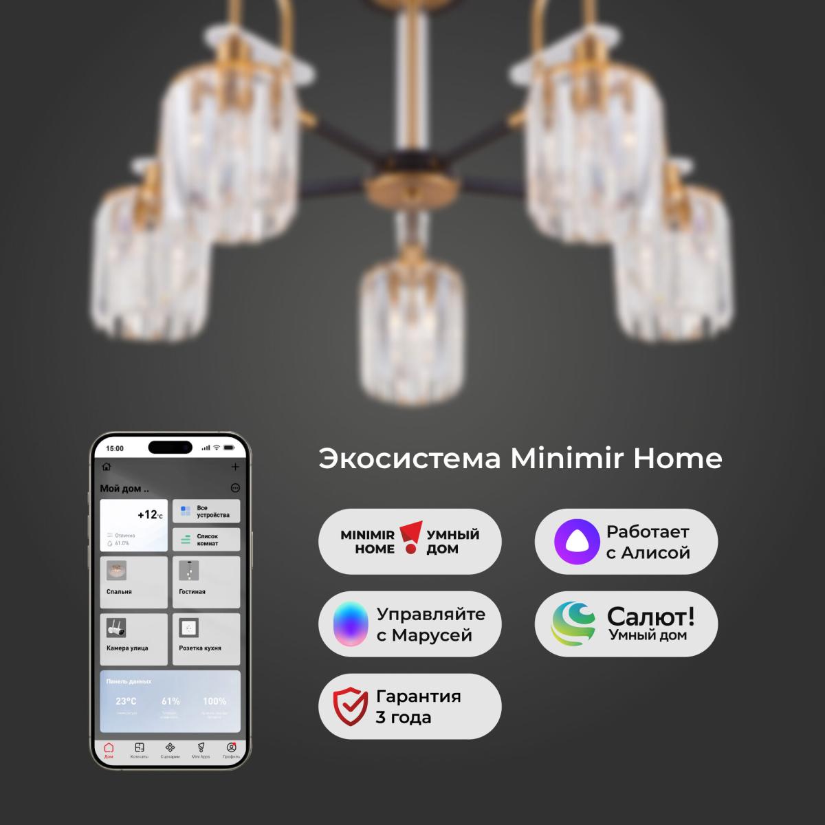 Люстра на штанге Eurosvet 70090/5 черный Smart a045144