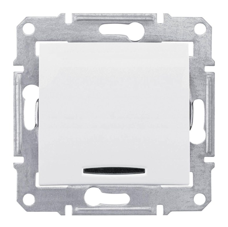 Переключатель одноклавишный с синей подсветкой Schneider Electric Sedna 16A 250V SDN1500221