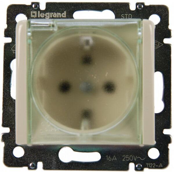 Розетка 2К+З Legrand Valena 16A 250V с/з со шторками крышкой винтовой зажим немецкий стандарт белый 774220 УЦ