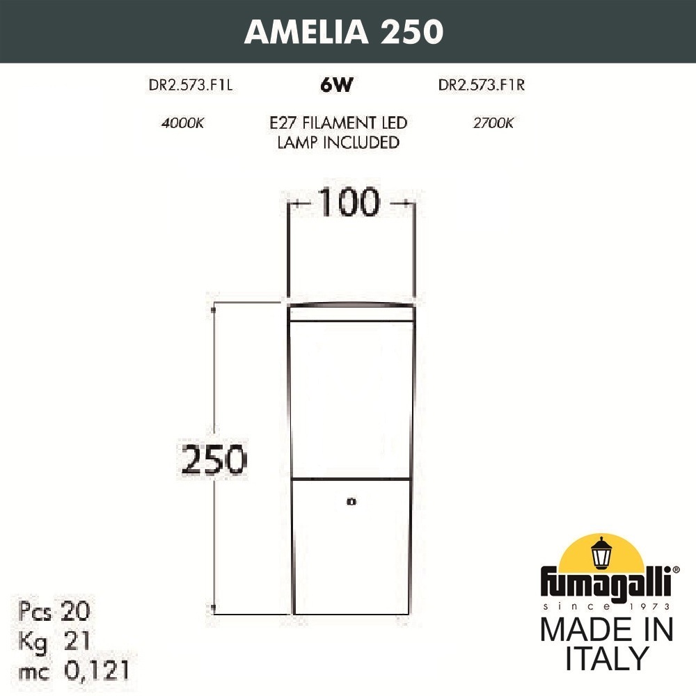 Ландшафтный светильник Fumagalli AMELIA 250 DR2.573.000.BYE27