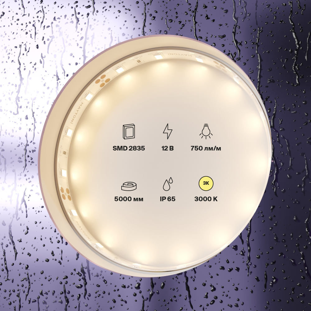 Светодиодная лента Maytoni Led Strip 12В 2835 7,2Вт/м 3000K 5м IP20 20004