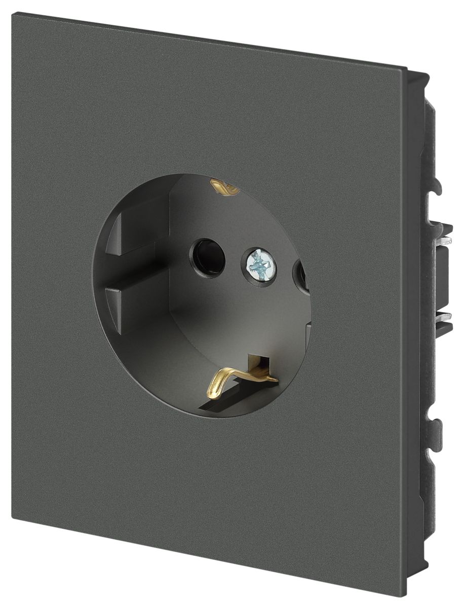 Розетка Эра Arktik 16-2102-06 с заземлением 2P+E Schuko со шторками 16А-250В графит Б0070429