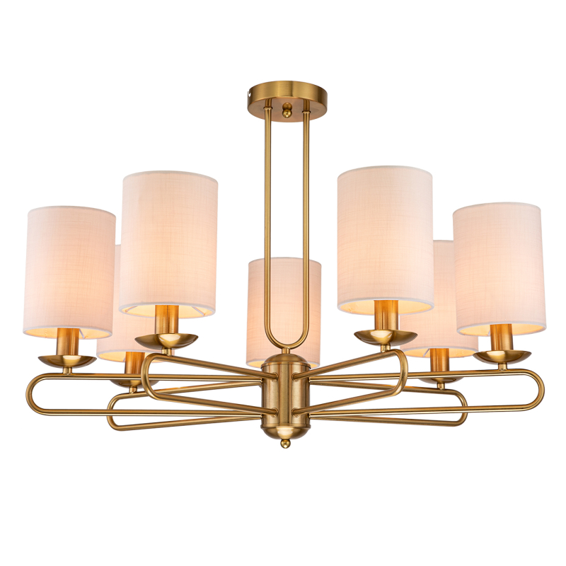 Подвесная люстра с абажуром из ткани Escada Eclipse 10166/7PL Brass