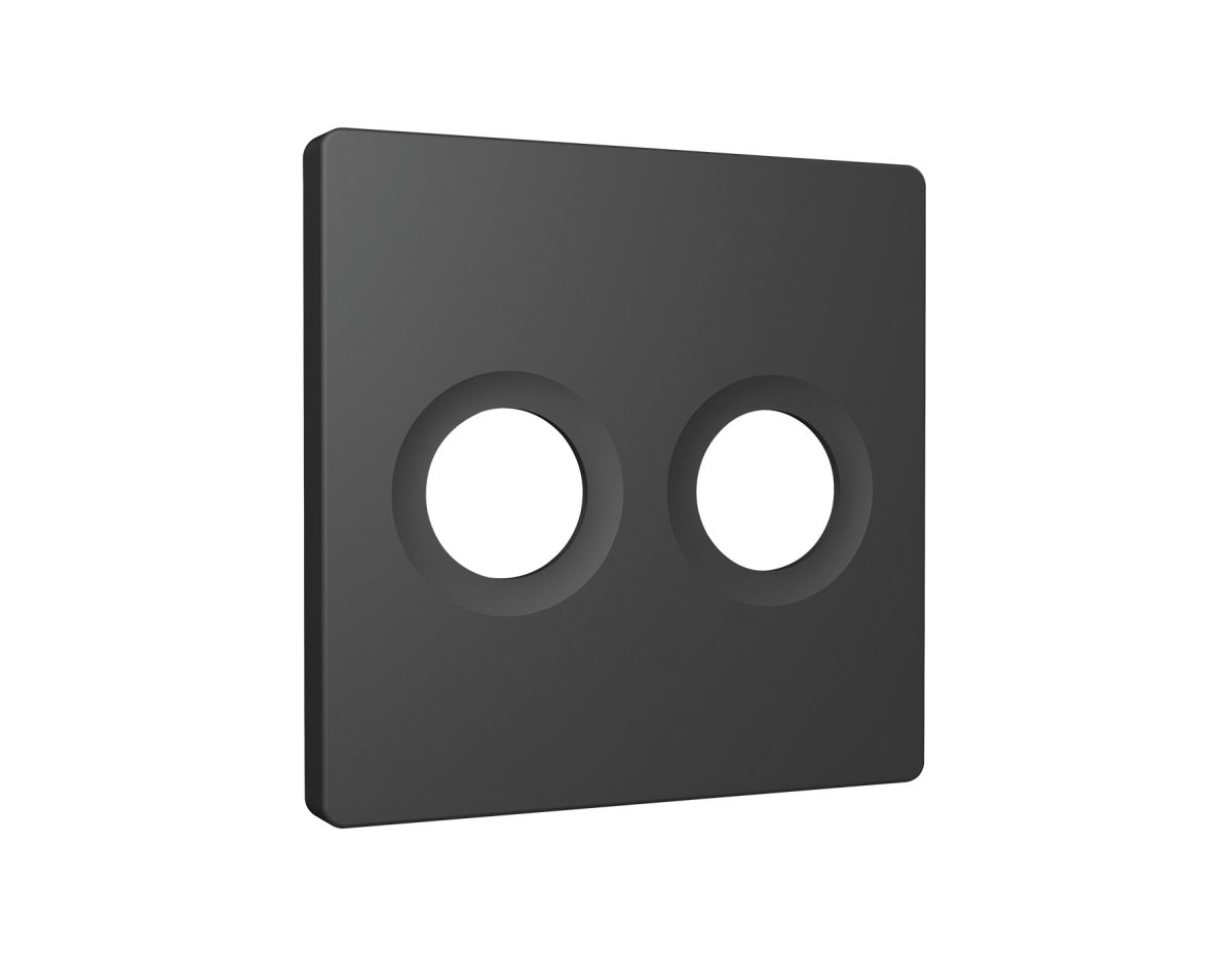 Лицевая панель Alfa (Графит мягкое касание) для TV двойной розетки Quant Ambrella Volt AP9133