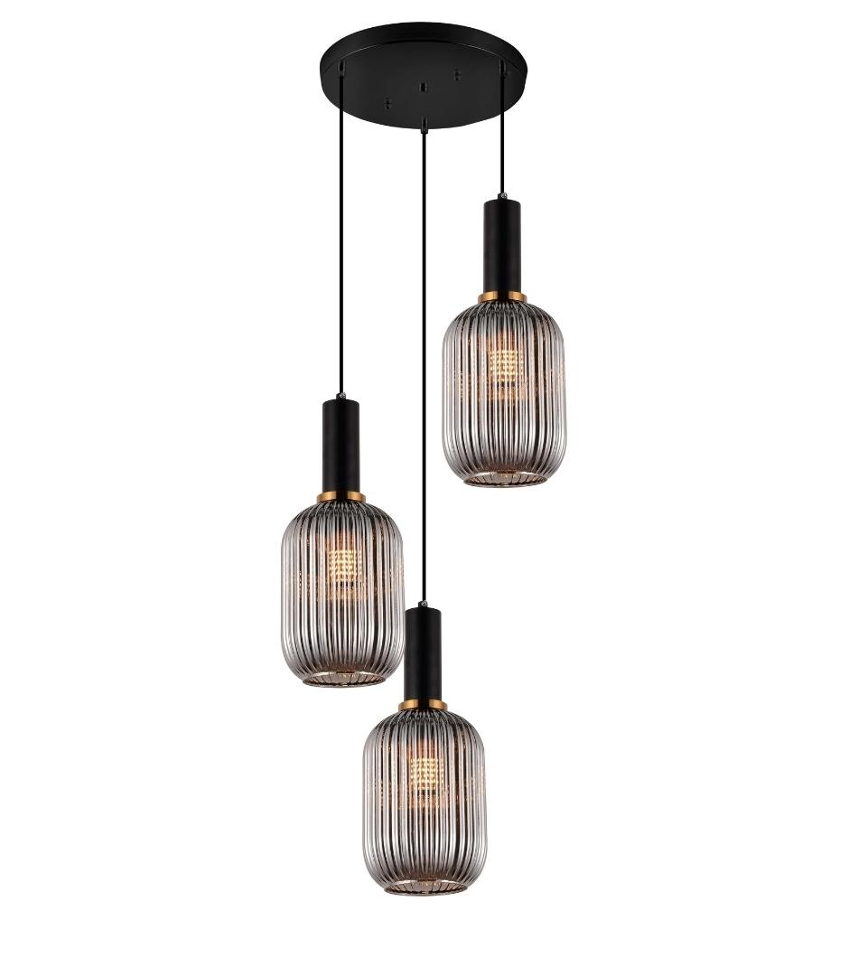Каскадная люстра Lumina Deco Rico LDP 1218-3 GY+BK