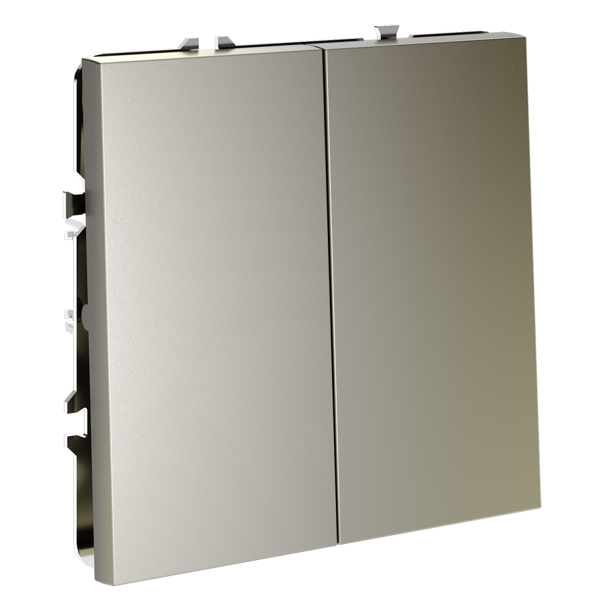 Перекрестный переключатель встраиваемый Voltum S70 двухклавишный 10А, (шелк) VLS020504