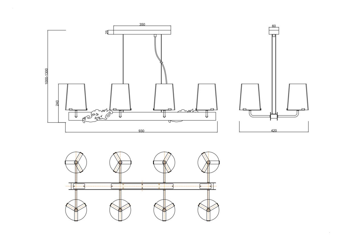 Подвесная люстра Maytoni Landmark MOD040PL-08CH