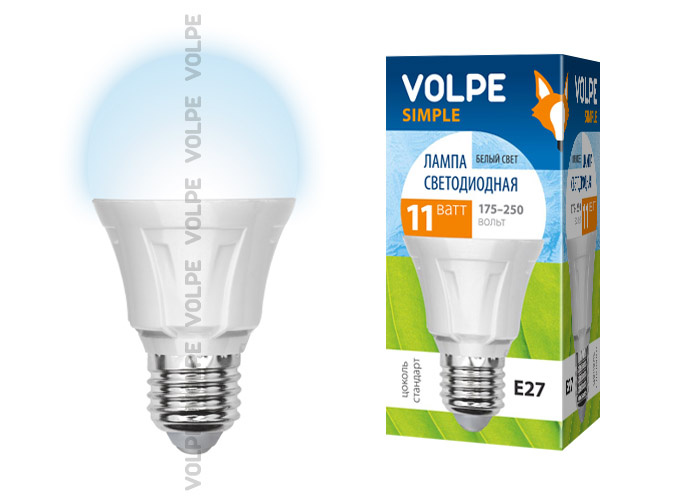 Лампа светодиодная (09453) Volpe E27 11W 4500K матовая LED-A60-11W/NW/E27/FR/S