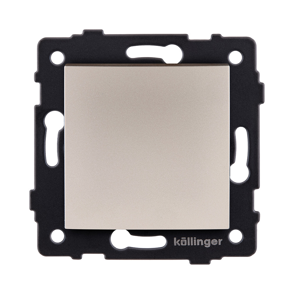 Выключатель 1-клавишный 10А/250В, изогнутый, золотой Kollinger REA-R-001GD для Aspekt, Eleganz, Reflex