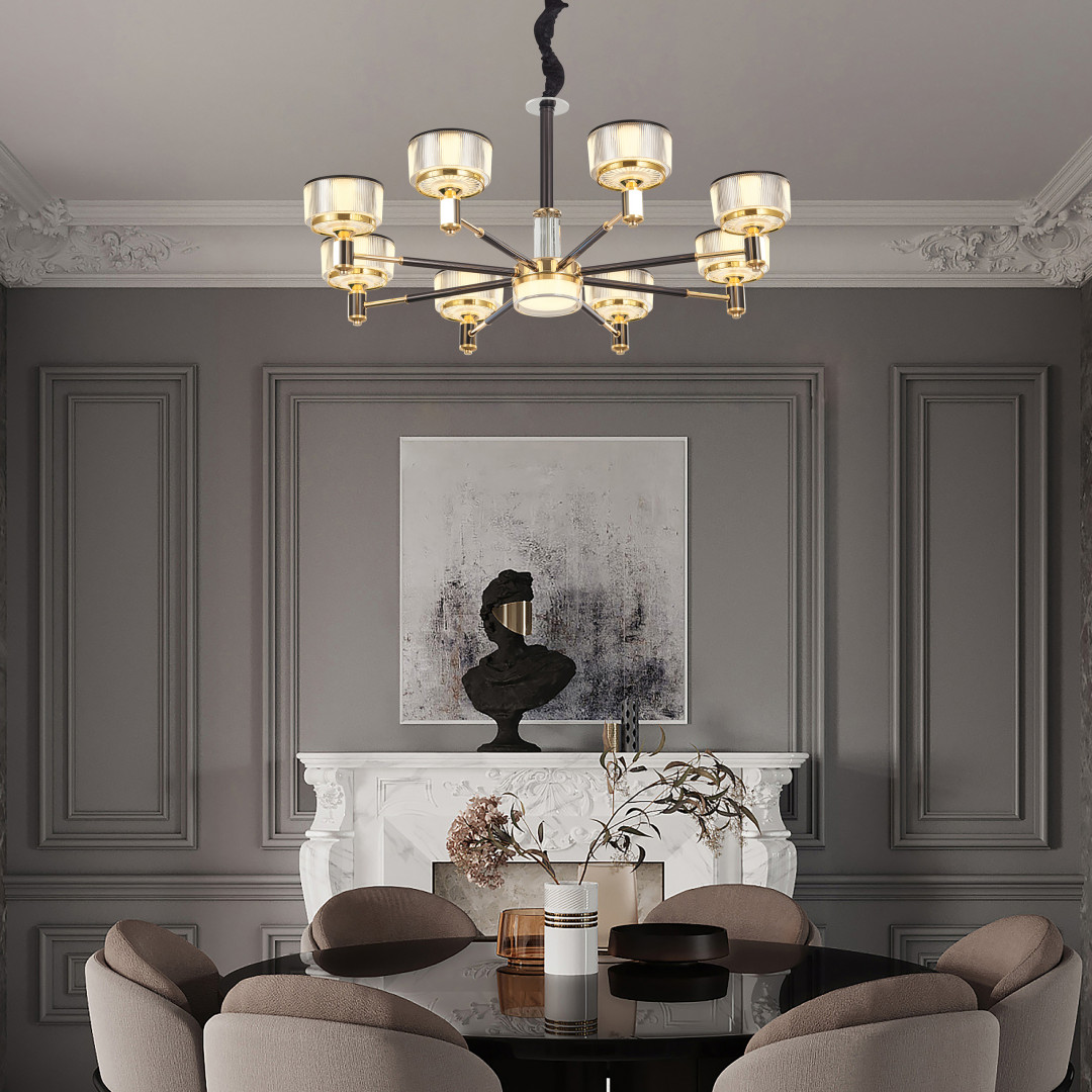 Подвесная led люстра Arte Milano Neapolis 276210/8 BK/GD